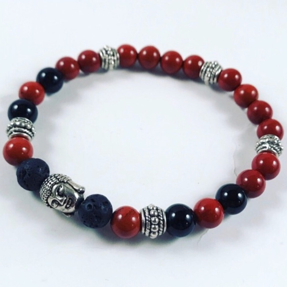 Men or women lava rock bead buddha bracelet